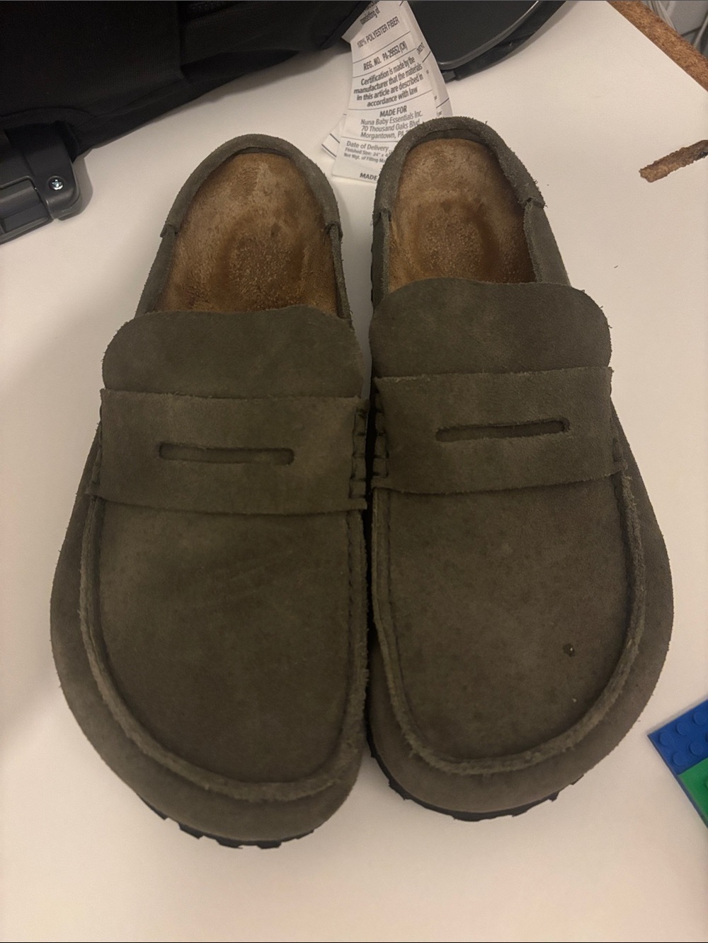 Birkenstock Naples Olive Suede Slip-On Loafers